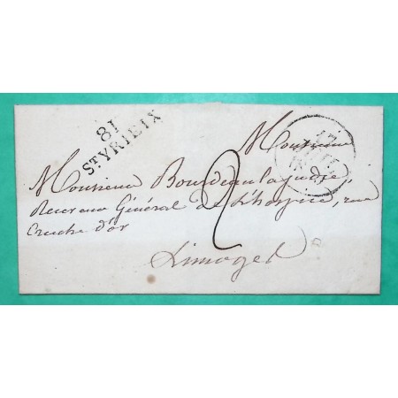 MARQUE 81 ST YRIEIX HAUTE VIENNE POUR LIMOGES 27x9 LETTRE COVER FRANCE
