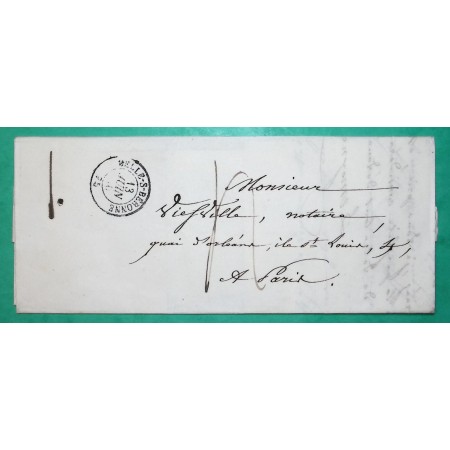 CAD TYPE 15B MELLE SUR BERONNE DEUX SEVRES POUR PARIS 1850 LETTRE COVER FRANCE