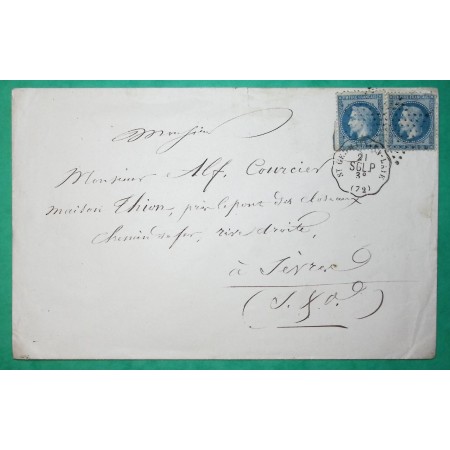 N°29 PAIRE CONVOYEUR STATION ST GERMAIN EN LAYE LIGNE SLG.P DOUBLE PORT POUR SEVRES LETTRE COVER FRANCE
