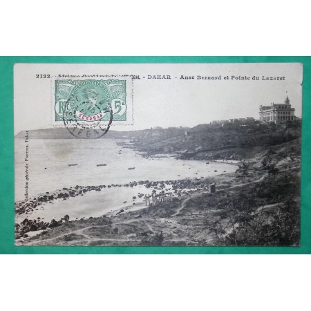 5C VERT AOF CARTE POSTALE DAKAR SENEGAL POUR BORDEAUX GIRONDE LETTRE COVER FRANCE