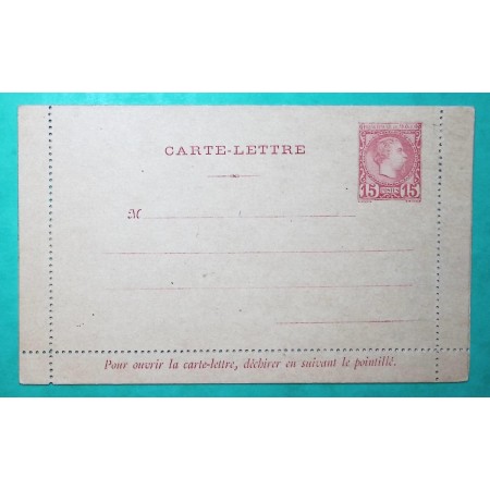ENTIER 15C ROUGE CARTE LETTRE PRINCE CHARLES III MONACO NEUF COVER