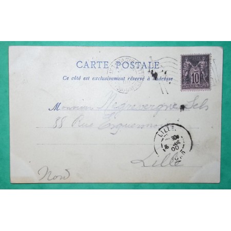 N°103 SAGE CARTE POSTALE TOUR EIFFEL EXPOSITION UNIVERSELLE PARIS 1900 POUR LILLE NORD LETTRE COVER FRANCE