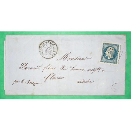 N°14 TB AVEC 1 VOISIN PC 471 BOURG DU PEAGE DROME BOITE RURALE SUPPLEMENTAIRE A2 BESAYES POUR FLAVIAC ARDECHE 1860