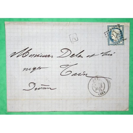 N°60A VARIETE TACHES MEDAILLON GC 127 APT VAUCLUSE BOITE URBAINE A BELLE LETTRE PUB NOUGAT POUR TAIN DROME 1875