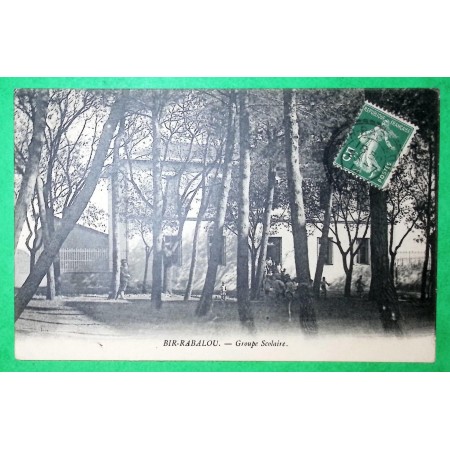 N°137 SEMEUSE CAD FB84 BIR RABALOU ALGERIE RARE CARTE POSTALE POUR BOUIRA 1914 LETTRE COVER FRANCE