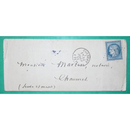 N°60A GC 1153 COUBERT SEINE ET MARNE POUR CHAUMES EN BRIE 1872 LETTRE COVER FRANCE