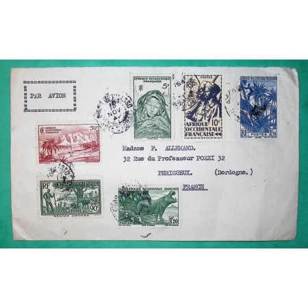 BEL AFFRANCHISSEMENT LETTRE PAR AVION AOF POUR PERIGUEUX DORDOGNE LETTRE COVER FRANCE