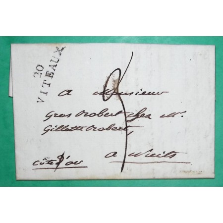 MARQUE 20 VITEAUX COTE D'OR DEPART SAINTE COLOMBE POUR NUITS ST GEORGES 30x9 1812 LETTRE COVER FRANCE