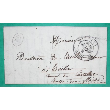 CAD TYPE 12 DIGNE BASSES ALPES DECIME RURAL CORRESPONDANCE LOCALE TAXE 1 POUR TALLARD 1836 LETTRE COVER FRANCE