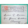 N°199 SEMEUSE BELLE ENVELOPPE PUB AERO GARAGE MELUN SEINE ET MARNE POUR BRUNOY SEINE ET OISE 1927 LETTRE COVER FRANCE