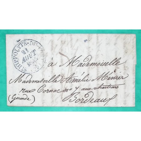 CAD TYPE 13 ST HIPPOLYTE DU FORT BLEU GARD POUR BORDEAUX GIRONDE 1839 LETTRE COVER FRANCE