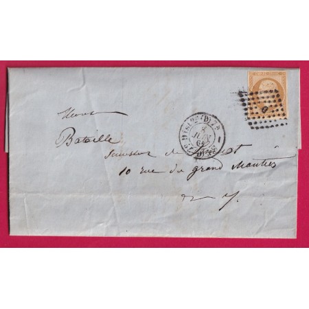 N°13 PARIS POTHION 1520 BUREAU D 1861 BELLE FACTURE 1861 POUR PARIS LETTRE