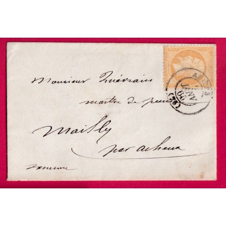 N°21 CAD TYPE 15 AMIENS SOMME JOUR DE L'AN CAD DU 2 JANVIER 1865 POUR MAILLY SOMME LETTRE