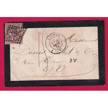 N°58 GC 85 + CAD AMIENS SOMME TAXE MANUSCRIT 15 LOCALE 1875 LETTRE