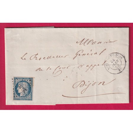 N°4 PC 2310 NUITS COTE D'OR POUR DIJON 1852 LETTRE