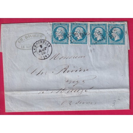 N°14 X4 PC 2706 LA ROCHELLE CHARENTE INFERIEURE POUR MAUZE DEUX SEVRES LETTRE