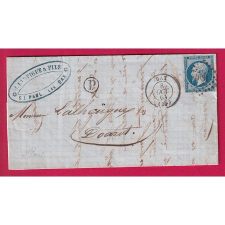 N°14 PC 1031 DAX LANDES BOITE RURALE P ST PAUL LES DAX  LETTRE