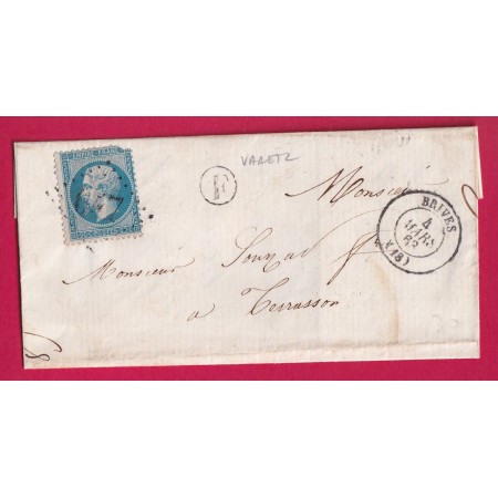 N°22 GC 647 BRIVES CORREZE BOITE RURALE F VARETZ POUR TERRASSON DORDOGNE LETTRE
