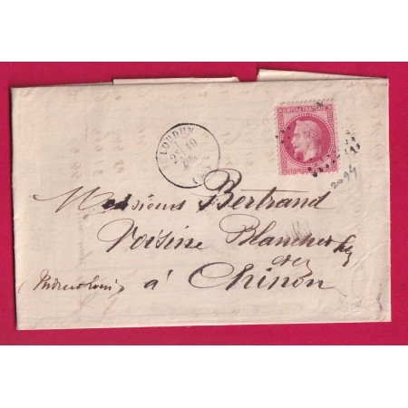 N°32 GC 2094 LOUDUN VIENNE CAD TYPE 16 POUR CHINON INDRE ET LOIRE LETTRE