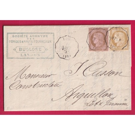 N°54 55 CONVOYEUR STATION DAX LANDES POUR AIGUILLON LOT ET GARONNE LETTRE