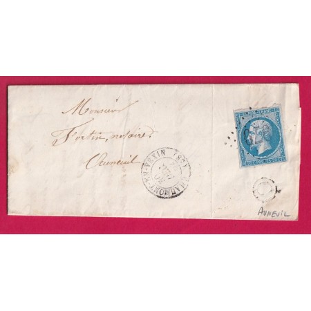N°14 GC 979 CHAUMONT EN VEXIN OISE BOITE RURALE C AUNEUIL POUR AUNEUIL RARE BOITE DOUSBLE PORT LOCAL POUR UNE BR LETTRE