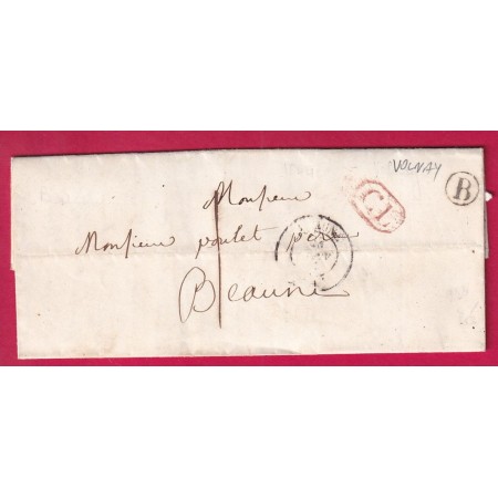 CAD TYPE 15 BEAUNE BOITE RURALE B VOLNAY CL TAXE LOCALE 1 POUR BEAUNE LETTRE