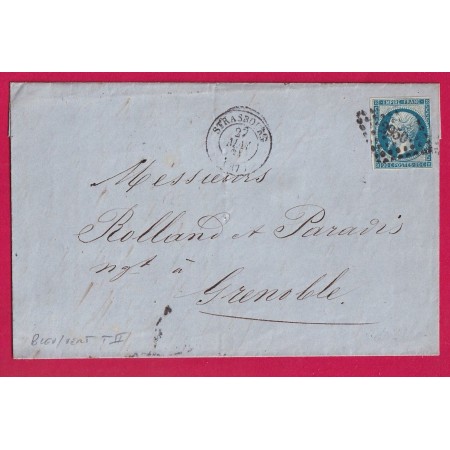 N°14 BLEU SUR VERT PC 2950 STRASBOURG BAS RHINPOUR GRENOBLE LETTRE