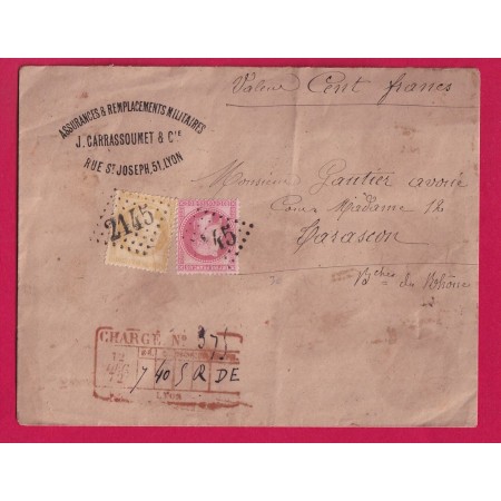 N°59 32 GC 2145 LYON RHONE AVIS CHARGEMENT AU RECTO POUR TARASCON BOUCHES DU RHONE LETTRE