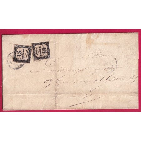 TIMBRE TAXE N°3 X2 CAD TYPE 15 LYON RHONE POUR LYON LETTRE