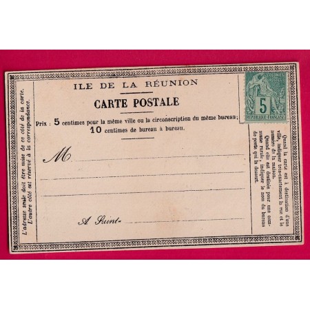 CARTE PRECUSEUR COLONIE ILE DE LA REUNION 5C ALPHEE DUBOIS NEUF LETTRE