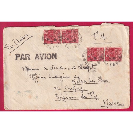 N°272 X4 LYON 1931 LETTRE FM PAR AVION TRIPLE PORT POUR OURTZAG MAROC LETTRE
