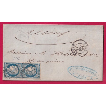 N°4 X2 PC 2738 ROUEN SEINE INFERIEURE POUR ELBEUF LETTRE