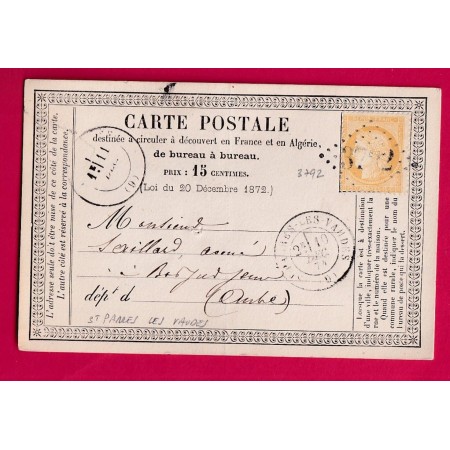 N°59 GC 3792 ST PARRES LES VAUDES AUBE POUR BAR SUR AUBE CARTE PRECUSEUR