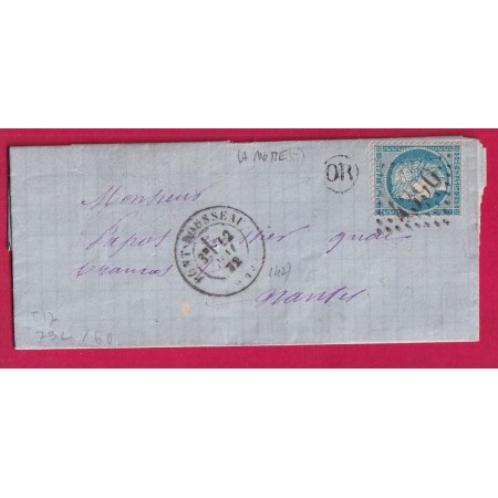 N°60 GC 4390 PONT ROUSSEAU LOIRE INFERIEURE OR LA MOTTE POUR NANTES LETTRE