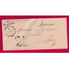 CURSIVE 45 BEAUVILLE LOT ET GARONNE DATEUR B POUR AGEN 1853 INDICE 16 LETTRE