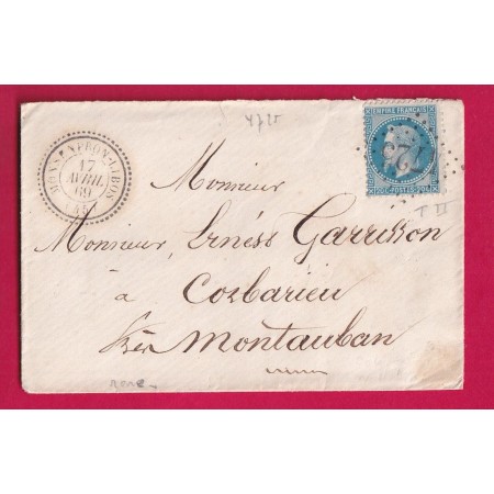 N°29 GC 4725 MONSEMPRON LIBOS LOT ET GARONNE POUR MONTAUBAN TARN ET GARONNE CAD TYPE 22 LETTRE