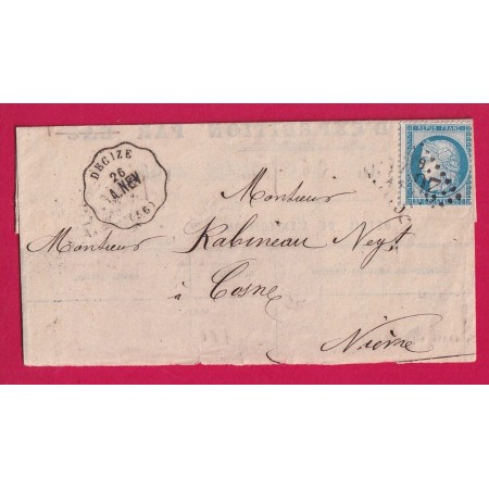 N°60 CONVOYEUR STATION DECIZE NIEVRE GC 2654 NEVERS GARE POUR COSNE NIEVRE LETTRE