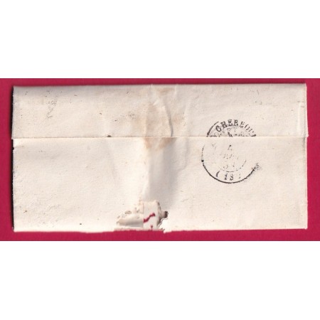 N°14 PC 2491 PONT AUDEMER EURE BOITE RURALE F BOURNEVILLE POUR HONFLEUR CALVADOS 1858 LETTRE