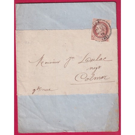 N°51 CAD LYON RHONE SUR IMPRIME ETRANGERS COLMAR HAUT RHIN ALSACE LORRAINE ALLEMAGNE LETTRE LETTRE