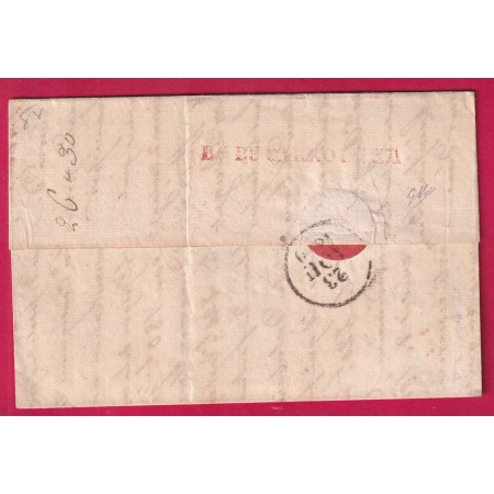 MARQUE BUREAU DU CARROUSEL PARIS 1830 AU VERSO POUR TOULOUSE HAUTE GARONNE RARE LETTRE