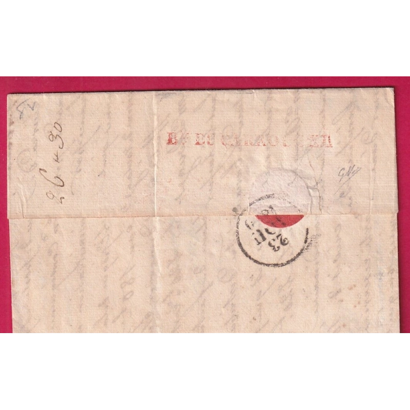 MARQUE BUREAU DU CARROUSEL PARIS 1830 AU VERSO POUR TOULOUSE HAUTE GARONNE RARE LETTRE