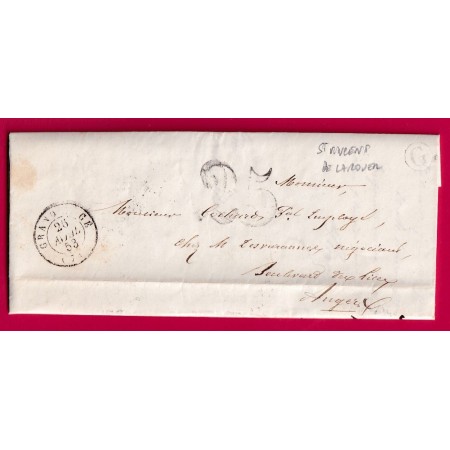 CAD TYPE 15 GRAND LUCE BOITE RURALE G ST VINCENT DE LOROUER SARTHE POUR ANGERS MAINE ET LOIRE LETTRE