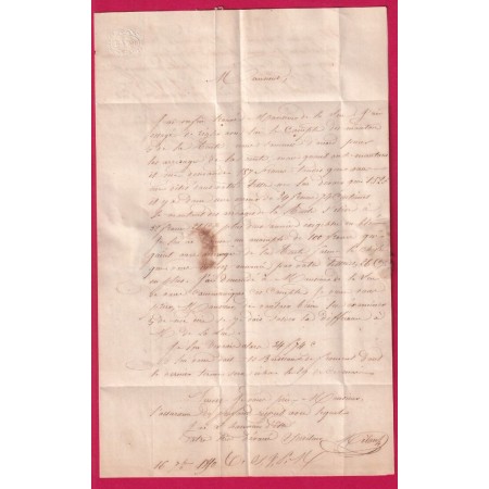 CAD TYPE 15 SAUMUR MAINE ET LOIRE 1850 BOITE RURALE N COUDRAY POUR ANGERS LETTRE