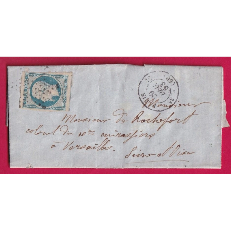 N°10 TTB DEUX VOISINS PARIS 3E 60 12 ETOILE PLEINE POUR VERSAILLES SEINE ET OISE LETTRE