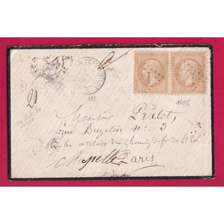 N°21 PAIRE GC 1495 LA FERTE MILON AISNE POUR PARIS LA CHAPELLE ST DENIS CACHET FACTEUR AU DOS LETTRE