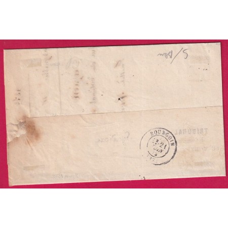 N°35 X2 MONTPELLIER HERAULT 20 JUIN 1872 POUR BOURGOIN TARIS IMPRIME LETTRE