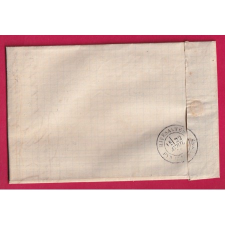N°60 CAD PARIS GARE DU SUD OUEST 1876 POUR RIVESALTES PYRENEES ORIENTALES LETTRE
