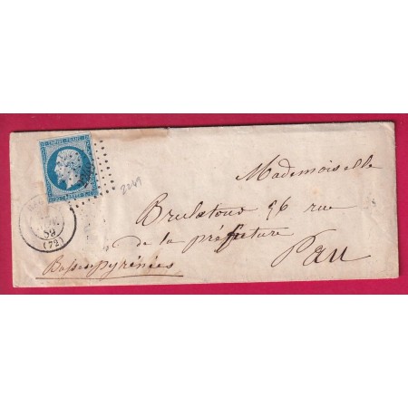 N°14 PC 2249 GAGNY SEINE ET OISE POUR PAU BASSES PYRENEES INDICE 11 LETTRE