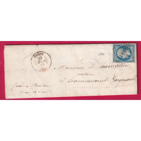 N°14 PC 1190 EPONE SEINE ET OISE POUR HAMENCOURT GARGEVILLE INDICE 10 LETTRE