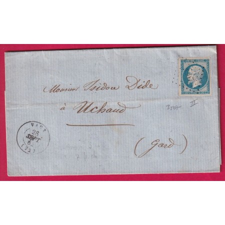 N°14 PC 3507 VAUX SEINE ET OISE POUR UCHAUD GARD INDICE 10 LETTRE